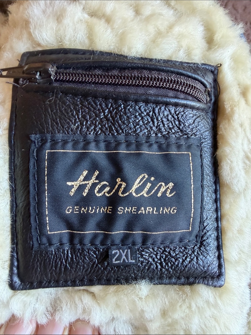 VTG Harlin B-3 Shearling Bomber Flight Jacket Zip Hood Dark Brown Men’s 2XL MINT